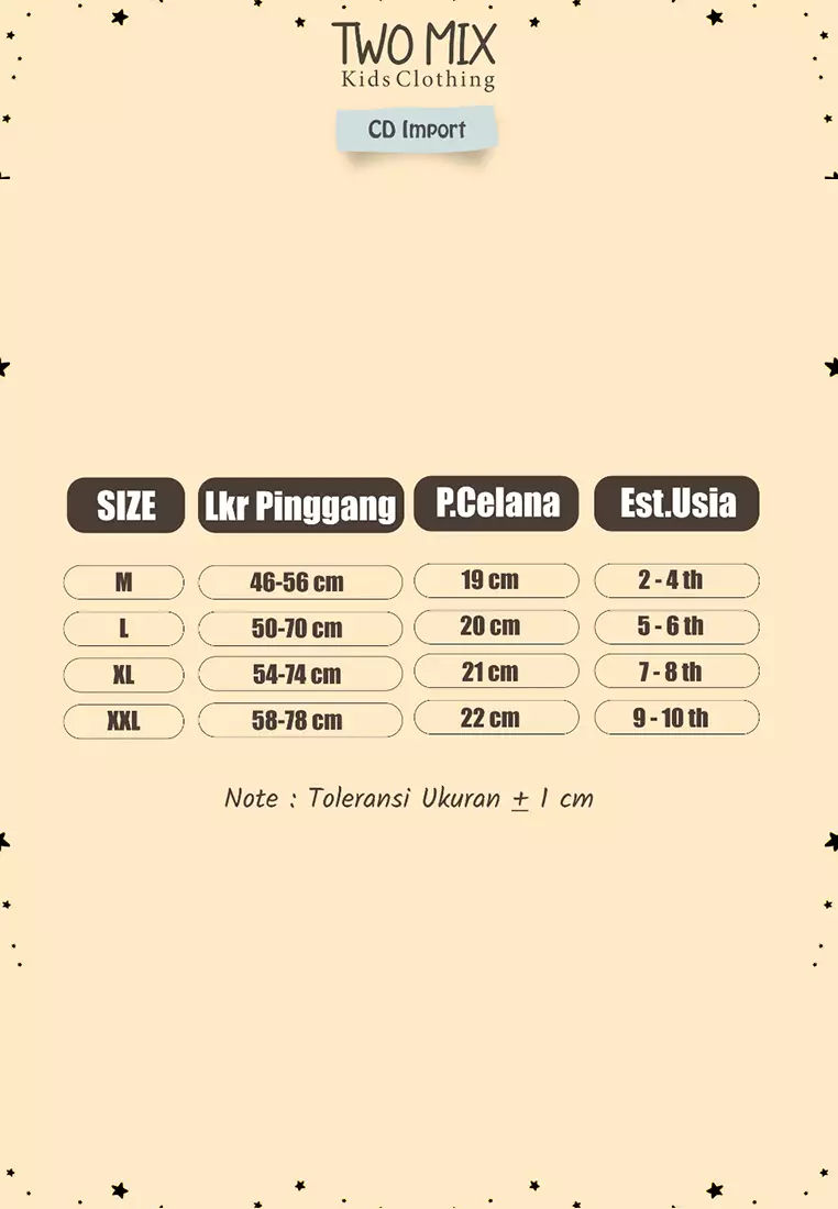Two Mix - Pakaian Dalam Celana Boxer Anak Perempuan Printing Lucu CD Celdam Anak Cewek 1-10 Tahun 4324A Salem