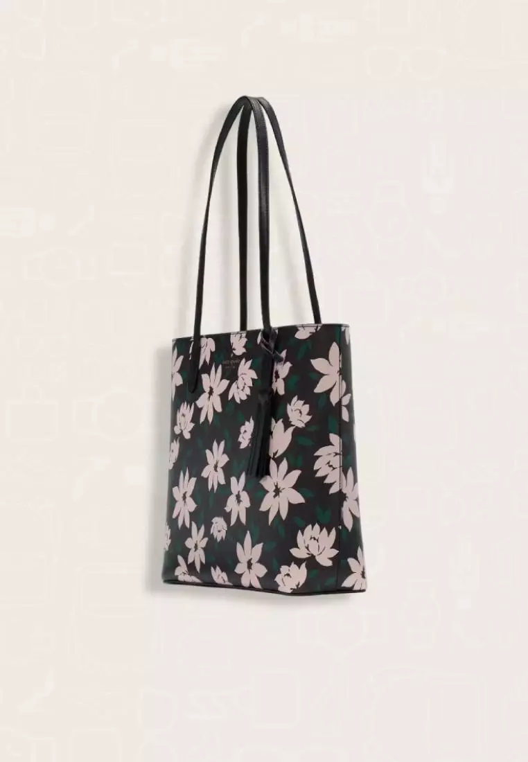 Kate Spade Jana Winter Blooms Medium Tote Black Multi