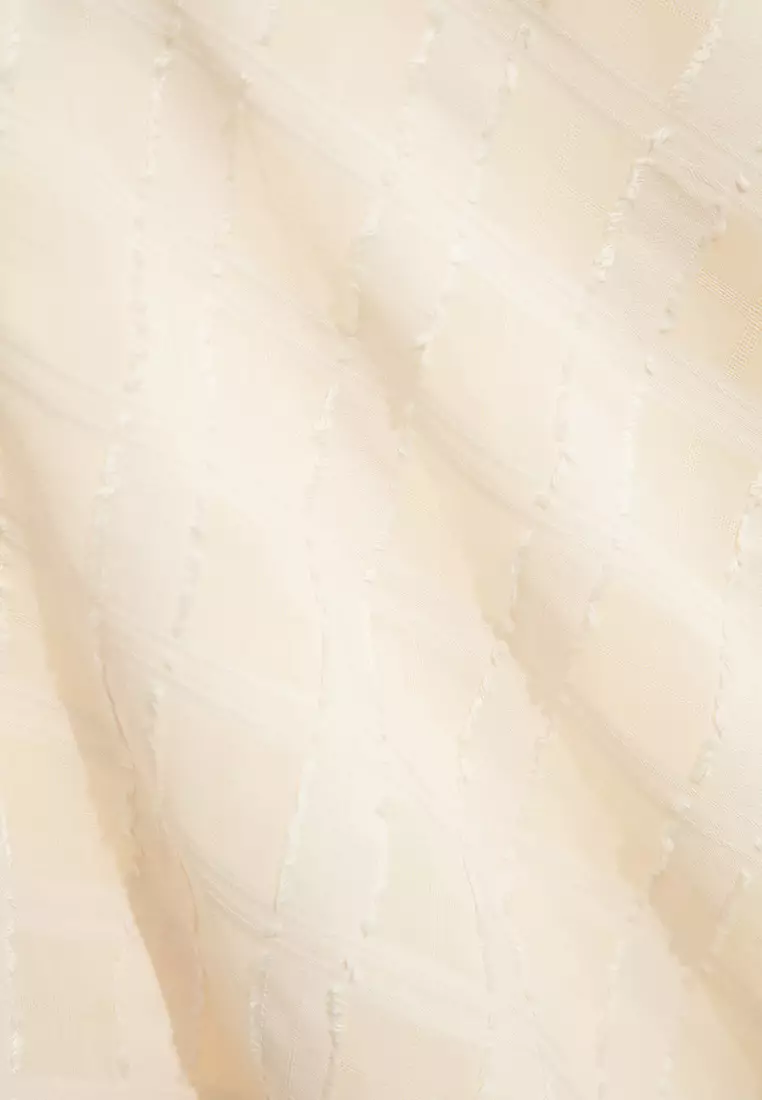 Textured Chiffon Long Sleeve Top