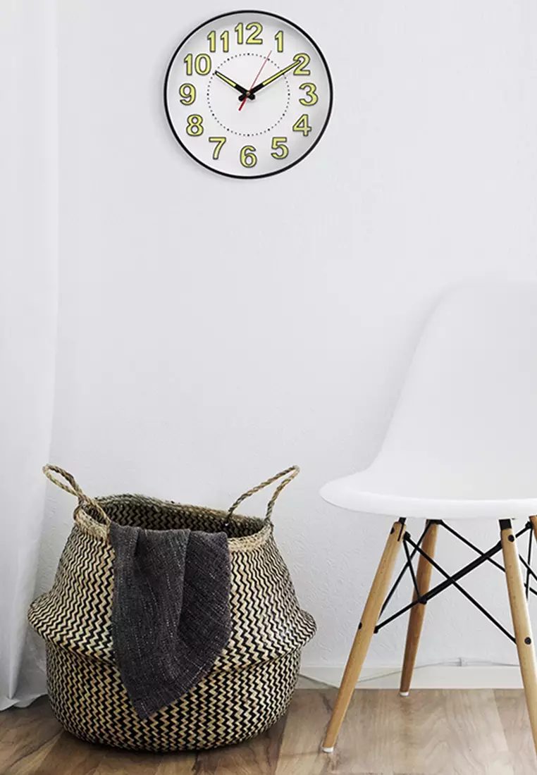 Black Glow-in-the-Dark Wall Clock