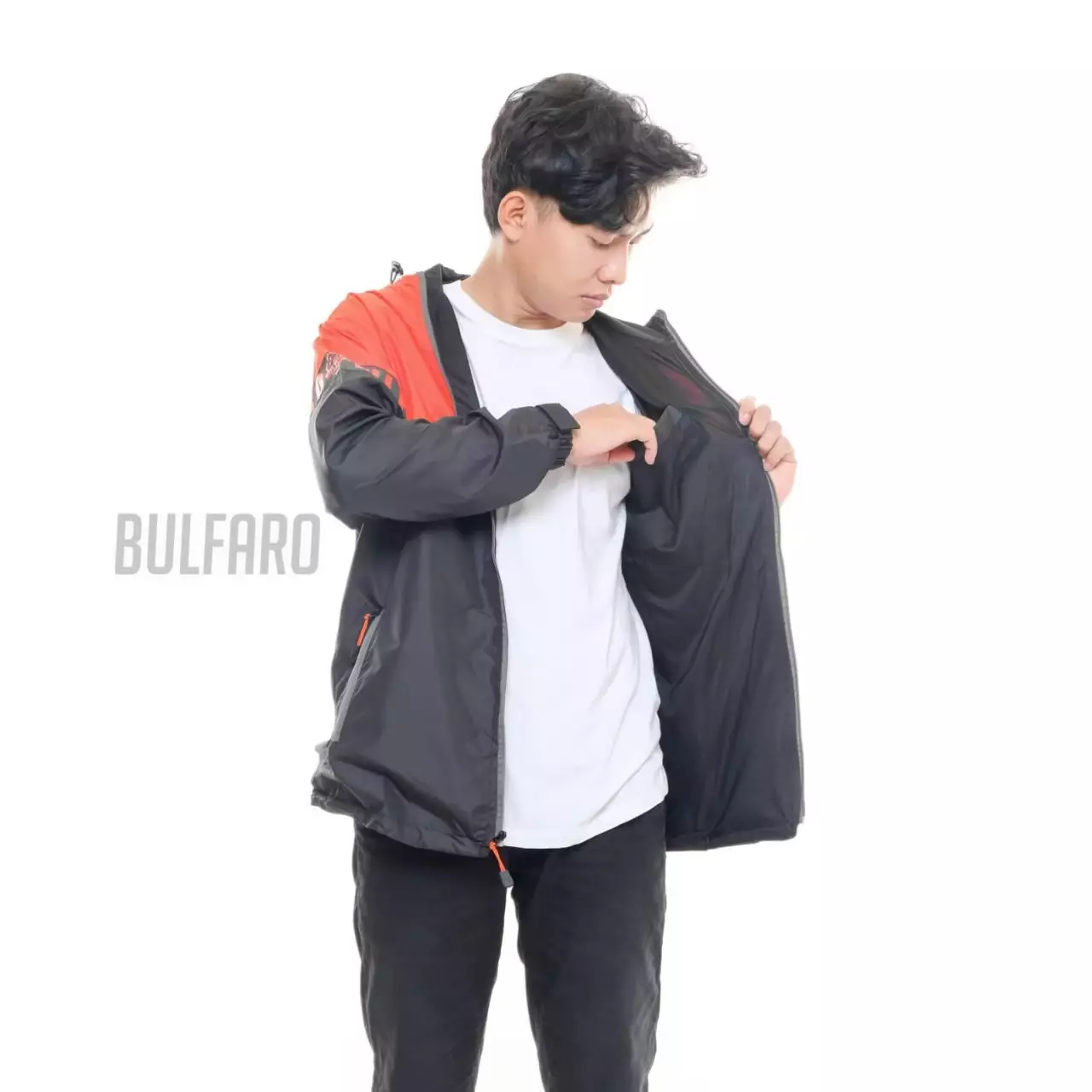 Lineover Jaket Orange Black