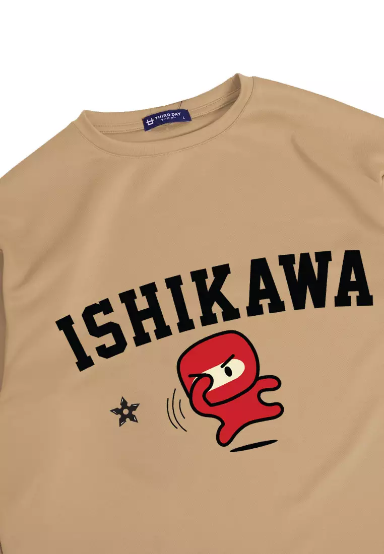 MTM76 kaos oversize tebal scuba anime komik kartun jepang ishikawa ninja khaki