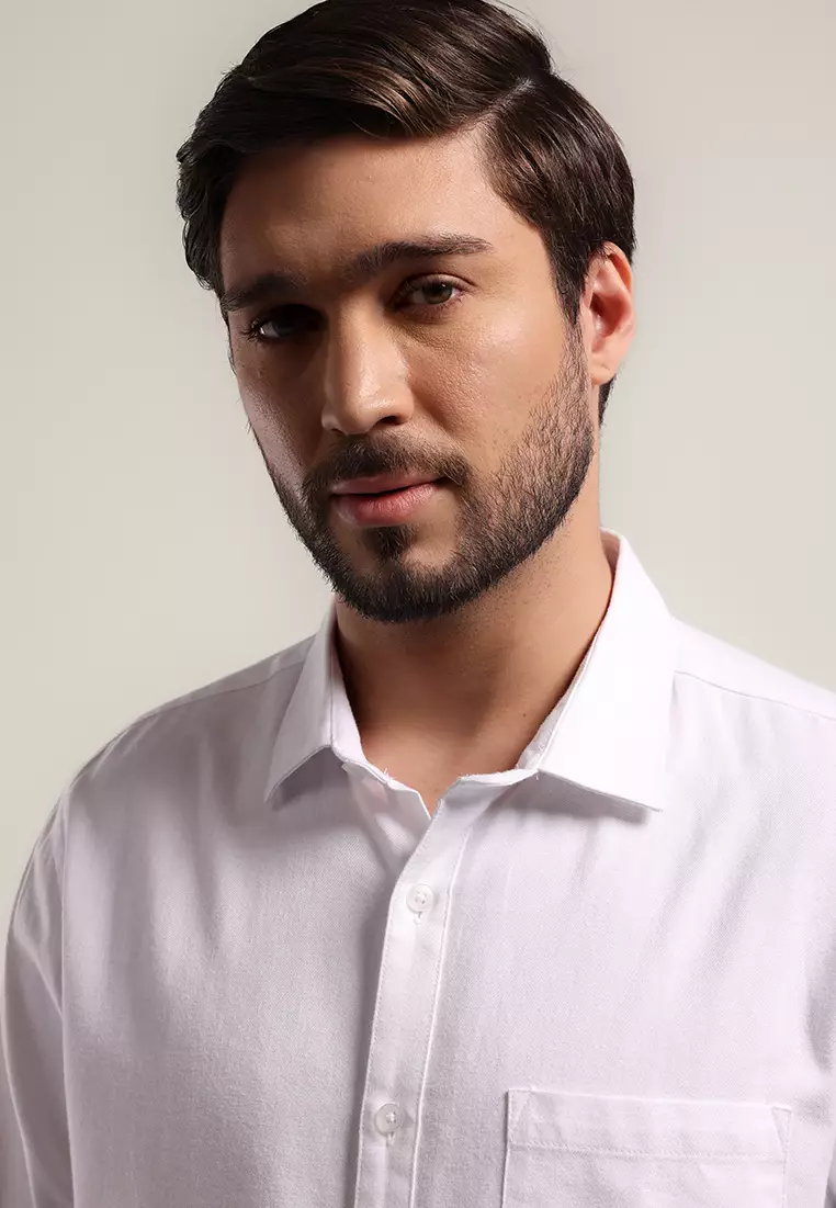 MOC - Kemeja Lengan Panjang DUSTIN - White Warna White