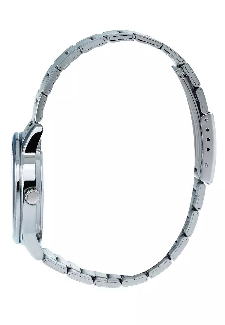 Casio - Jam Tangan Pria - Silver Black - Stainless Steel - MTP-V002D-1B3