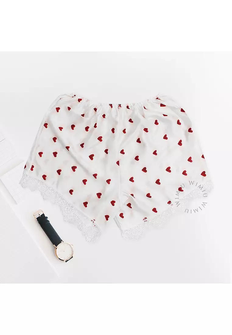 WIMIU Celana Pendek Satin Celana Rumah Wanita Santai Casual Shorts Short Pants