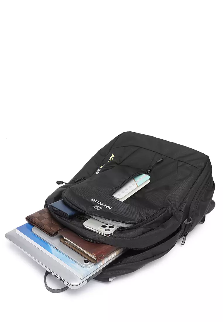 Navy Club Tas Ransel Kasual FCGH - Backpack Up to 14 inch - Tas Laptop Daypack 23 Liter - Free Bag Cover