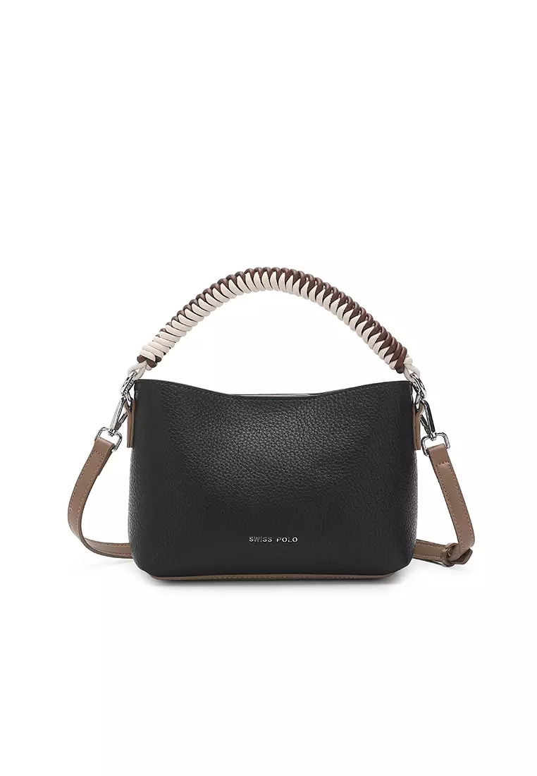 Women's Top Handle Bag / Sling Bag / Crossbody Bag / Shoulder Bag - Black / Dark Khaki