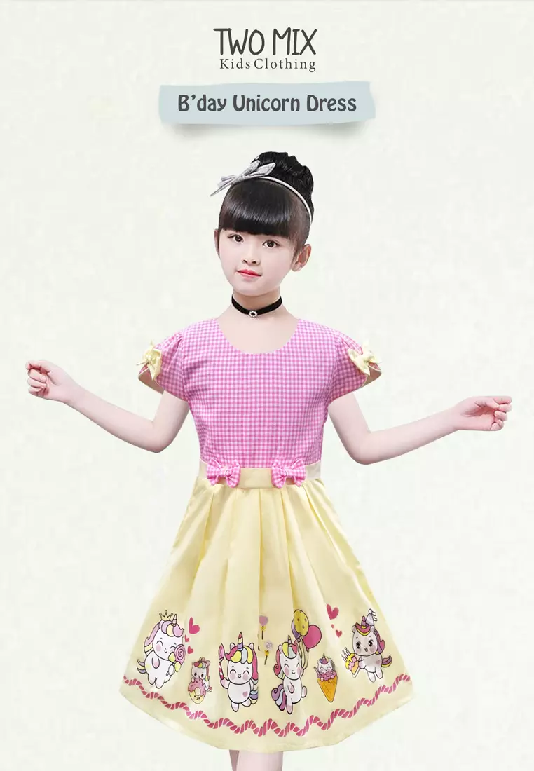 Two Mix - Dress Anak Cewek Unicorn - OOTD Baju Anak Perempuan 1-12 Tahun 4367