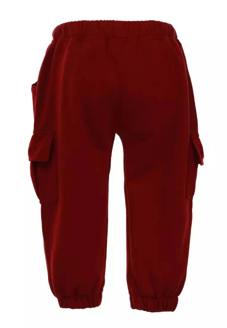 Wileen Celana Cargo Anak Unisex Kid Long Pants Slim Fit Comportable Material Fleece ORIGINAL - Maroon