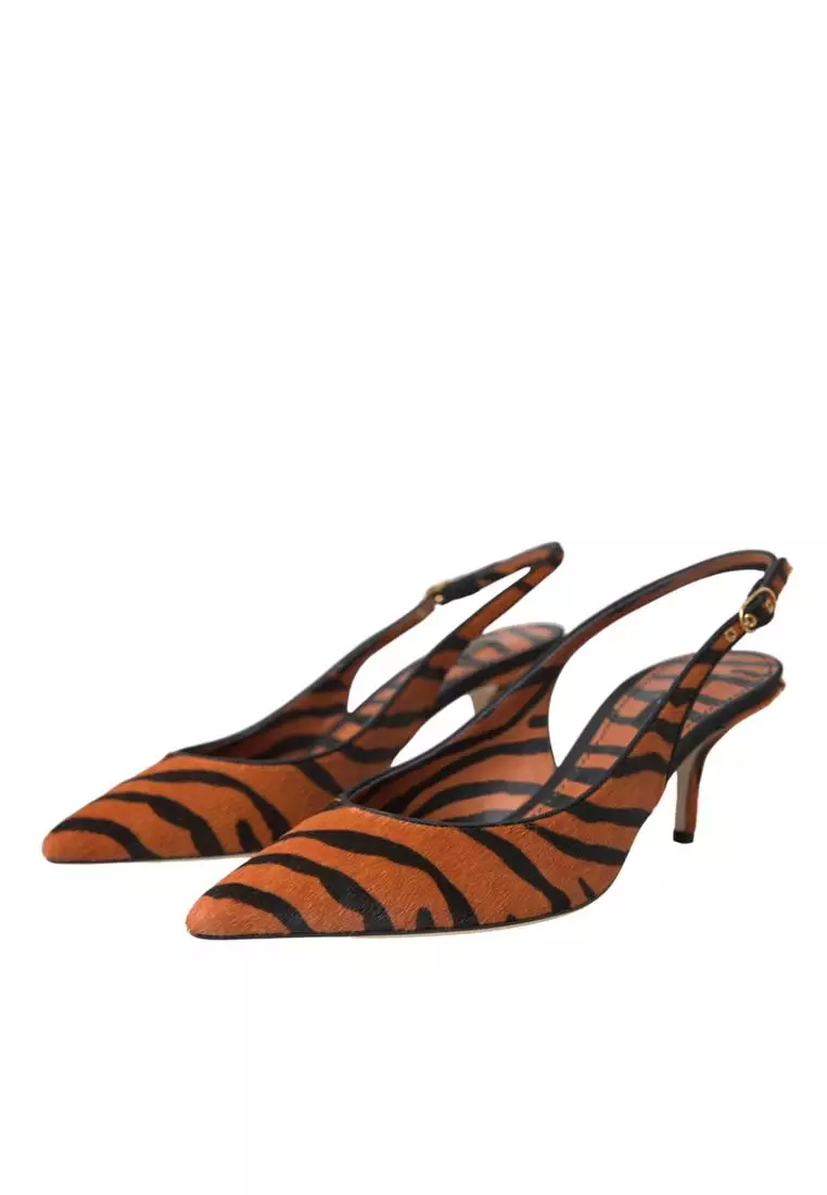 ＊DOLCE & GABBANA＊ ゼブラプリント ショール 関税/送料込 Dolce & Gabbana Zebra Print Slingback Sandals with 2025