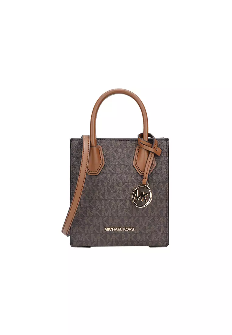 Jual Michael Kors Mercer Extra-Small Logo and Leather Crossbody