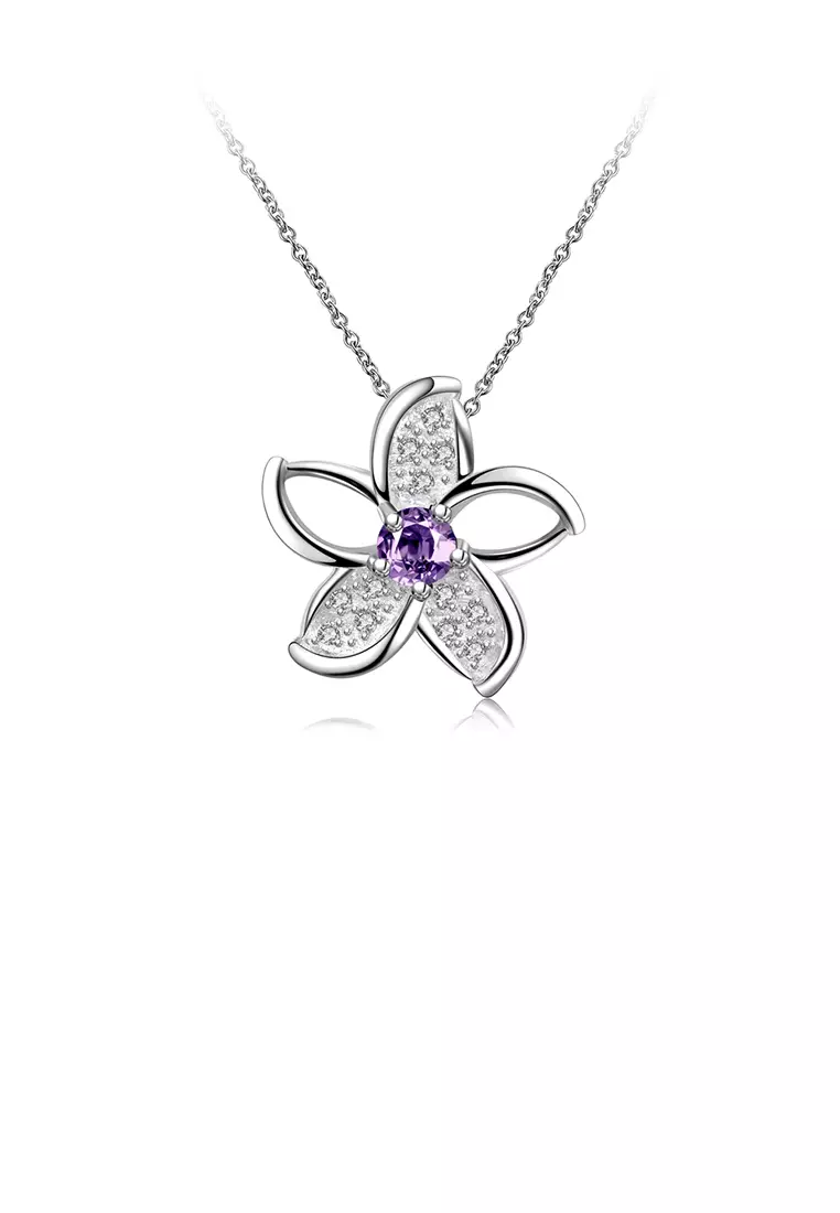 Buy Mooclife Fashion Elegant Flower Pendant with Purple Austrian