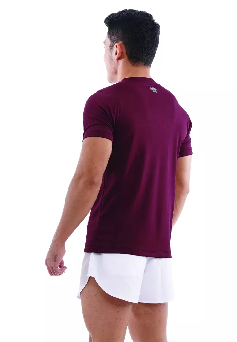 Tiento Kaos Dry Fit Men Maroon Baju Olahraga Lari Pria