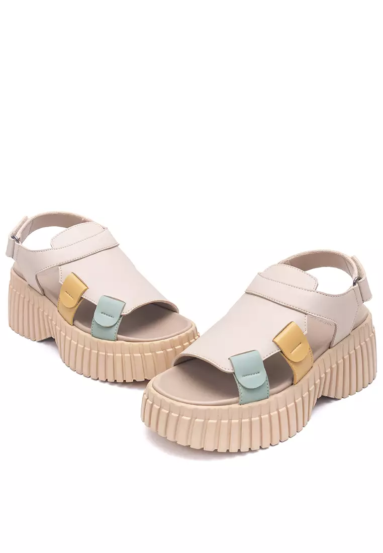 Bailey Platform Sandal in Beige