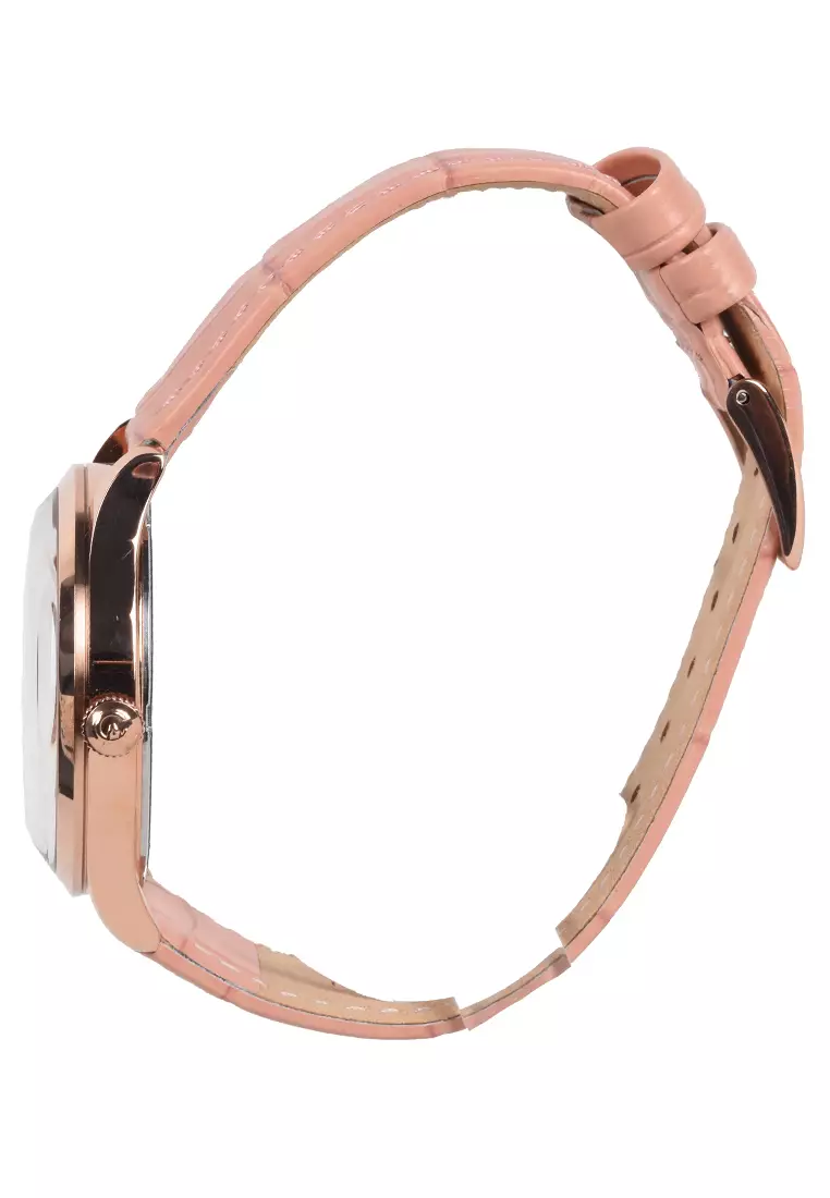 Alexandre Christie - Jam Tangan Wanita - Rosegold - Pink Leather Strap - 2943BFLRGPN