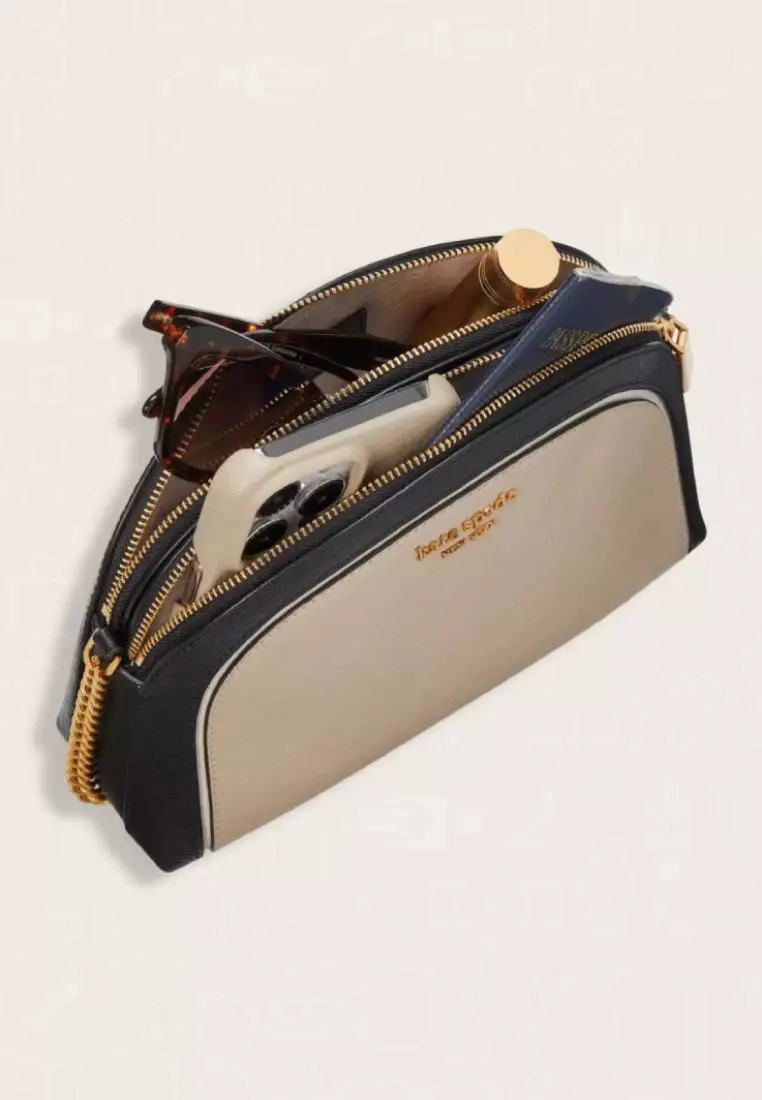 Kate Spade Morgan Colorblocked Double-Zip Dome Crossbody Earthenware Black Multi