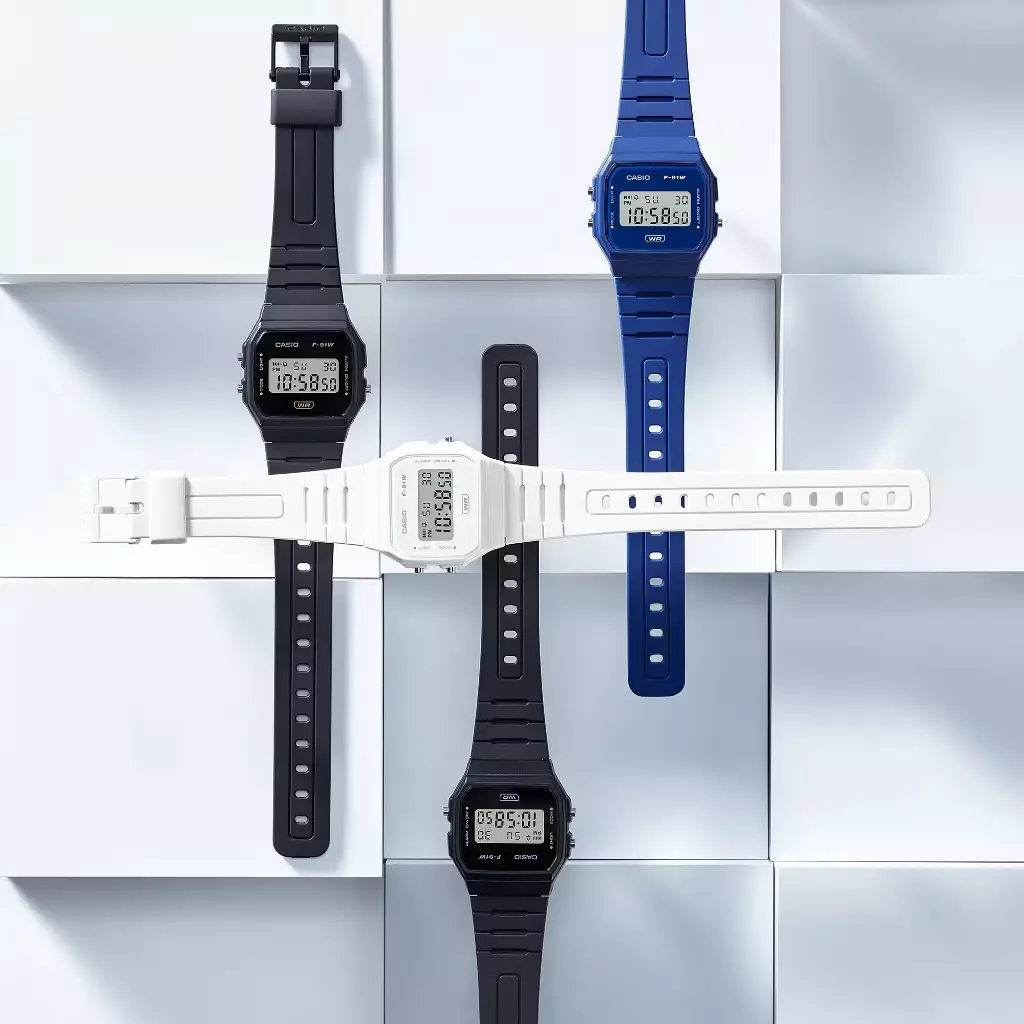 Casio Jam Tangan Pria dengan format Digital F-91WB-8ADF