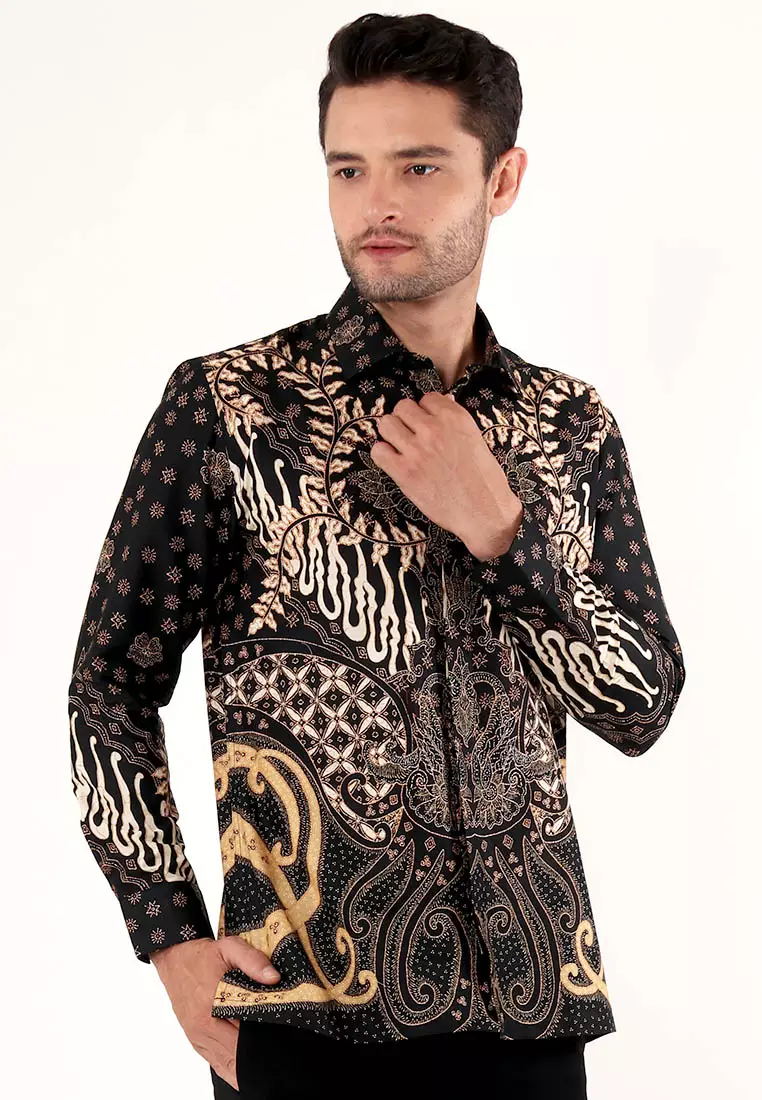MAGINOT TANWIRA BLACK Batik Slim Fit Lengan panjang
