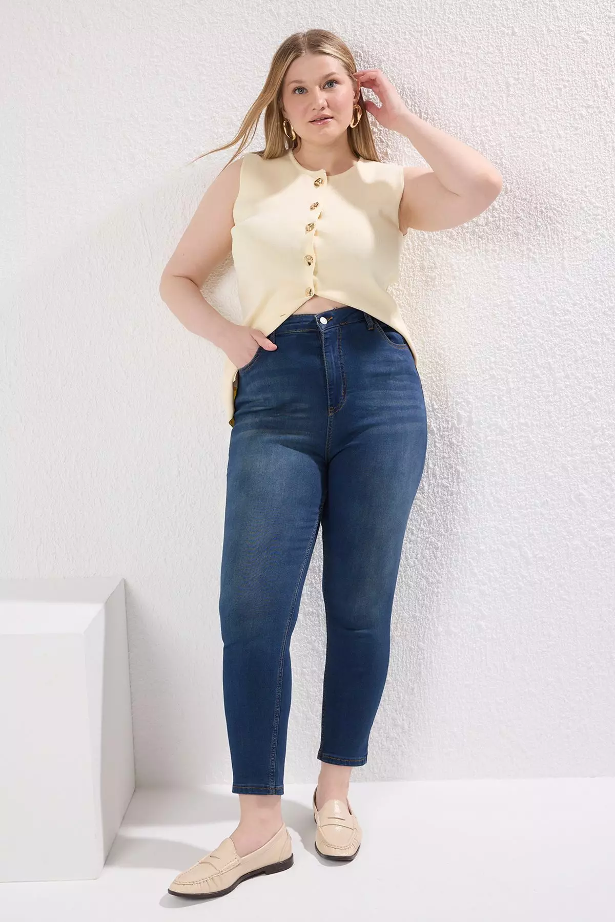High Waist Stretch Skinny Jeans