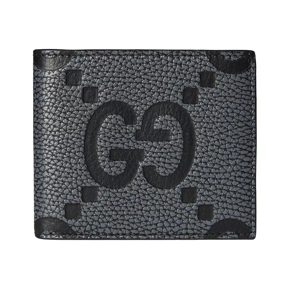 Jual Gucci Maxi GG Monogram Wallet Leather Grey Black Original