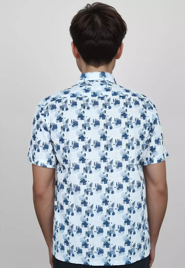 Crocodile CICO 2033 Blue - Men Shirt Kemeja Lengan Pendek - Relax Fit