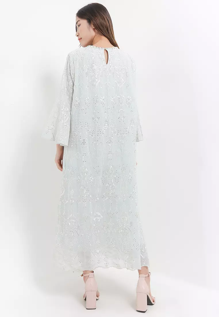 Embellished Neckline Seq Ethnic Emb Maxi Dress