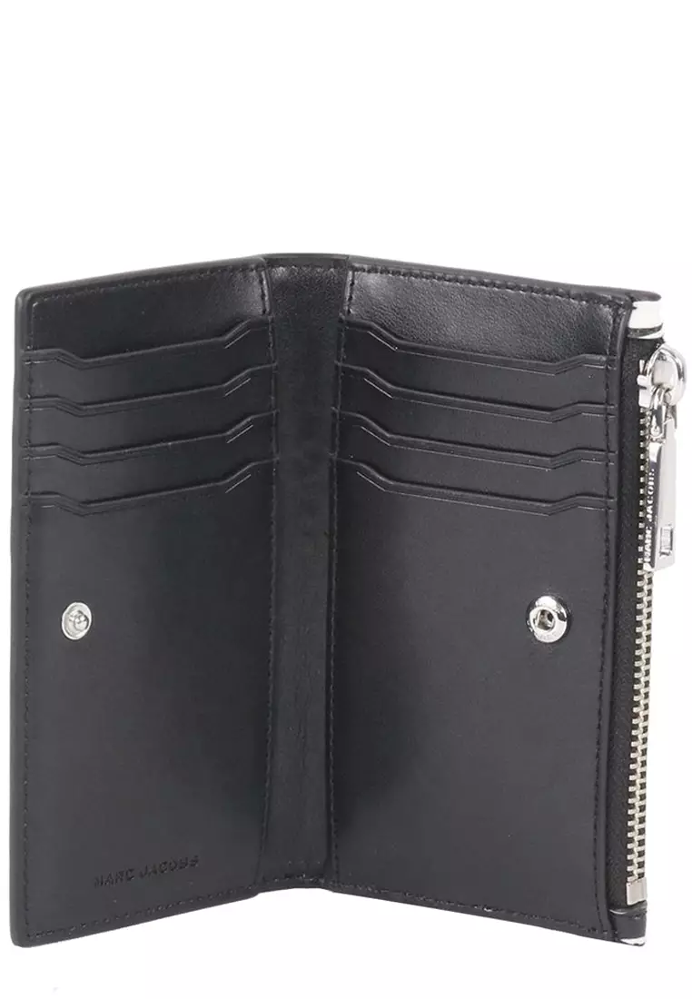 Jumbled Logo Trademarc Medium Flat Wallet - Black/ White 4P4SMP027S02