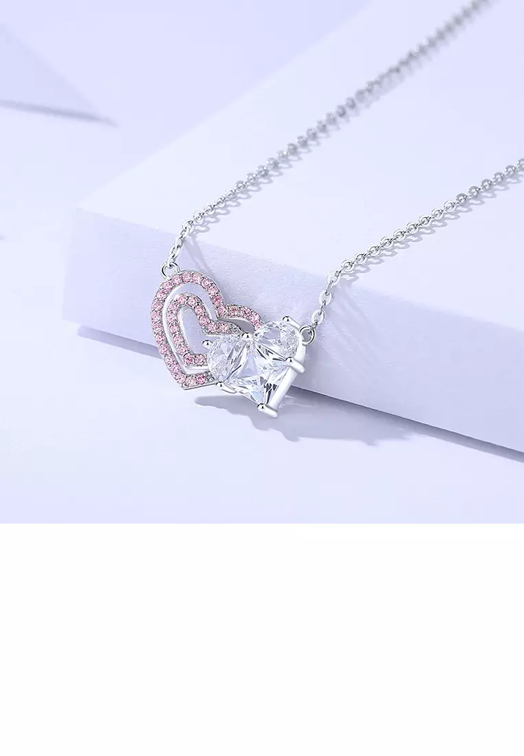Buy SOEOES 925 Sterling Silver Fashion and Romantic Double Heart