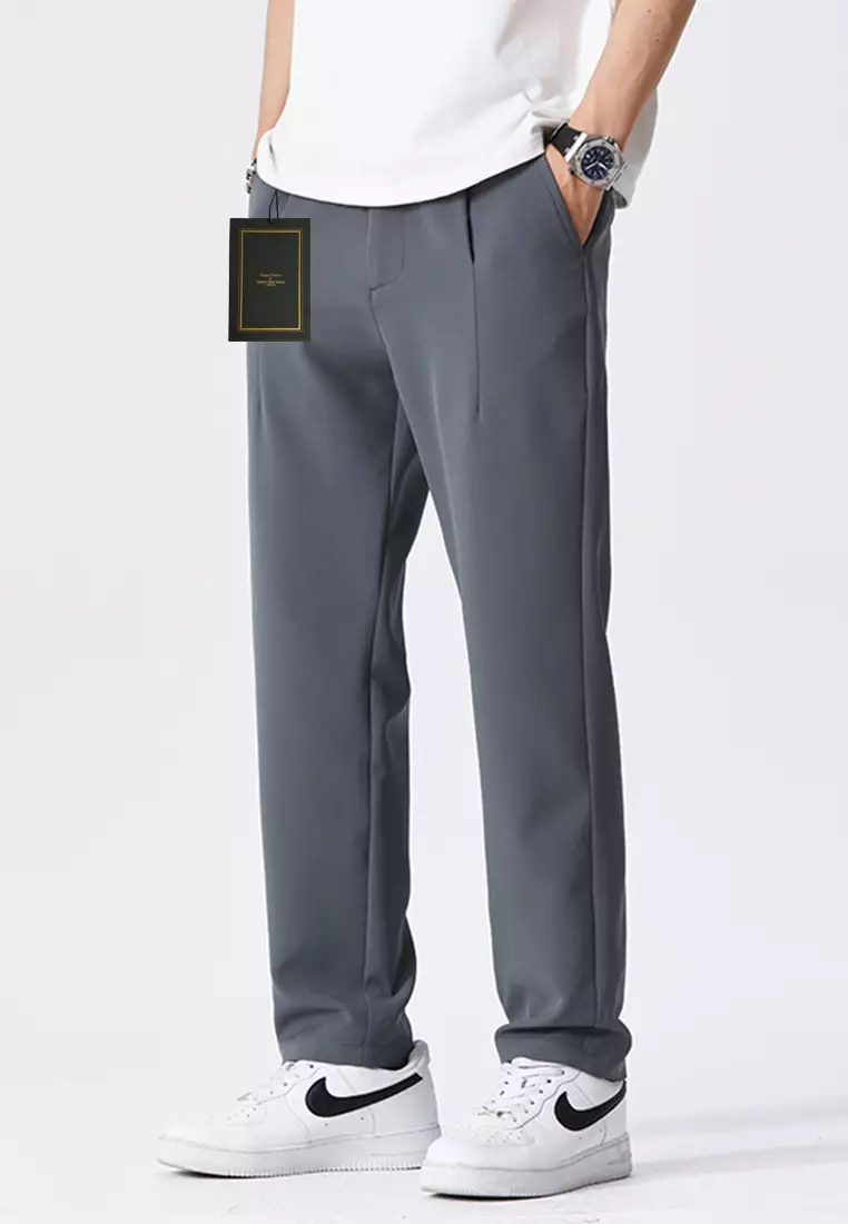 Elastic Waistline Straight Suit Pants AY-L9821