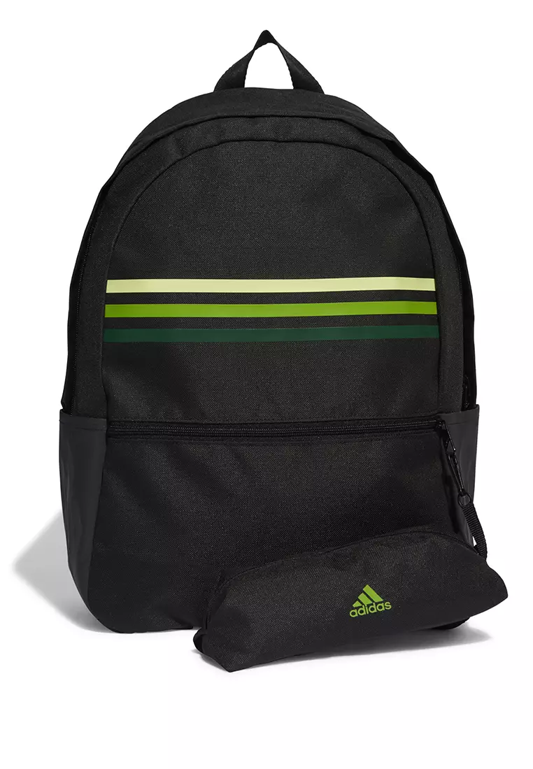 adidas originals classic 3 stripes gray backpack