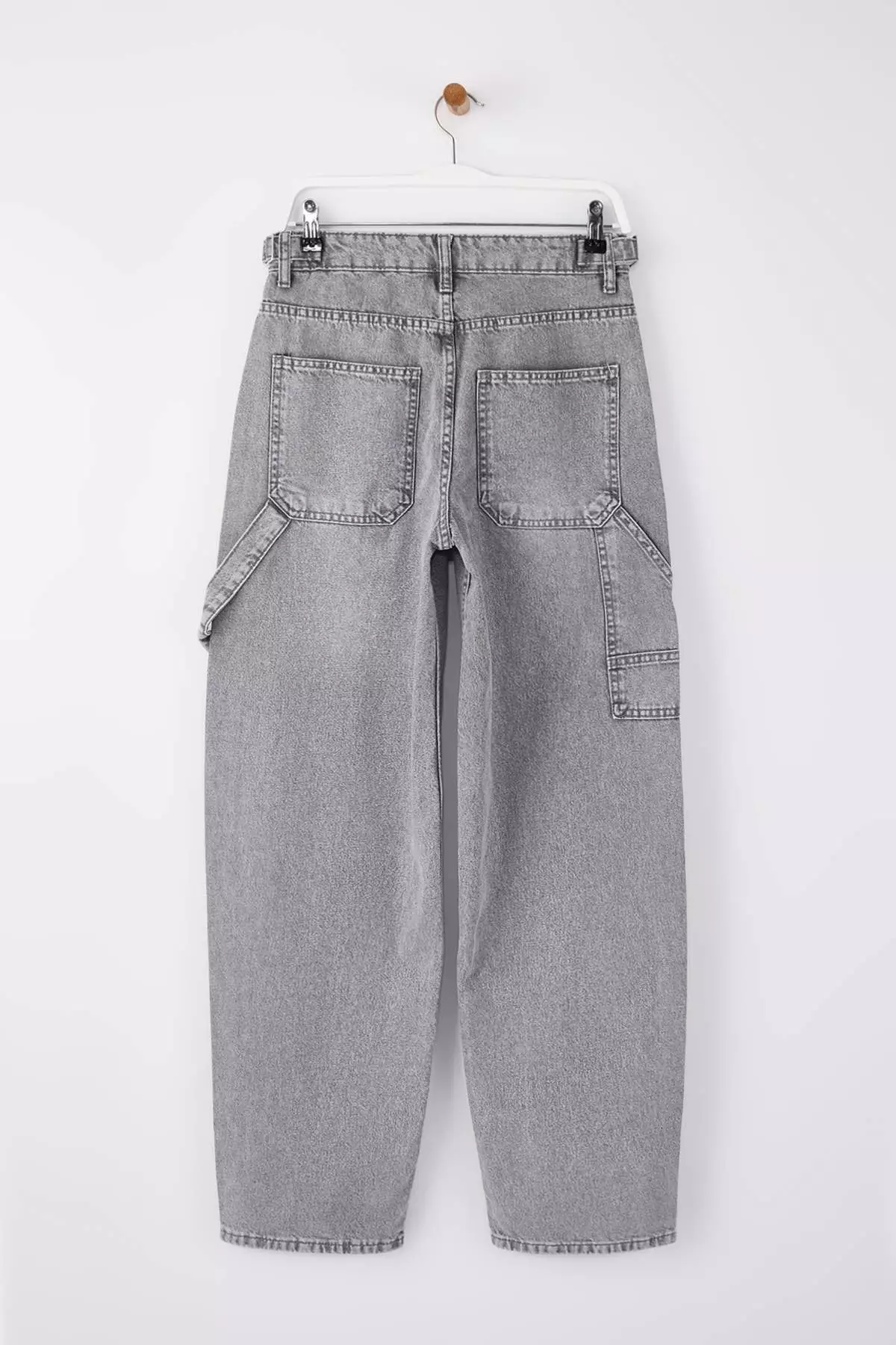 Gray High Waist Loose Fit Loose Baggy Jeans Twoaw24Je38