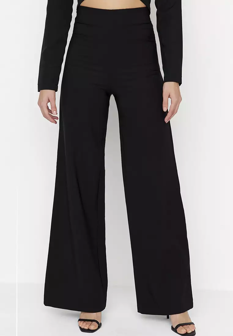 Buy Trendyol High-Waist Wide Leg Pants in Black 2024 Online