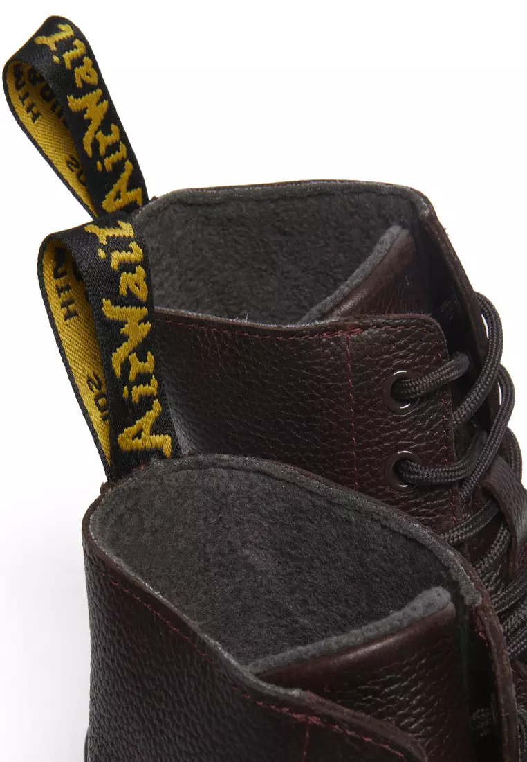 1460 Fleece Lined Leather Sub Black Oxblood Boots Men