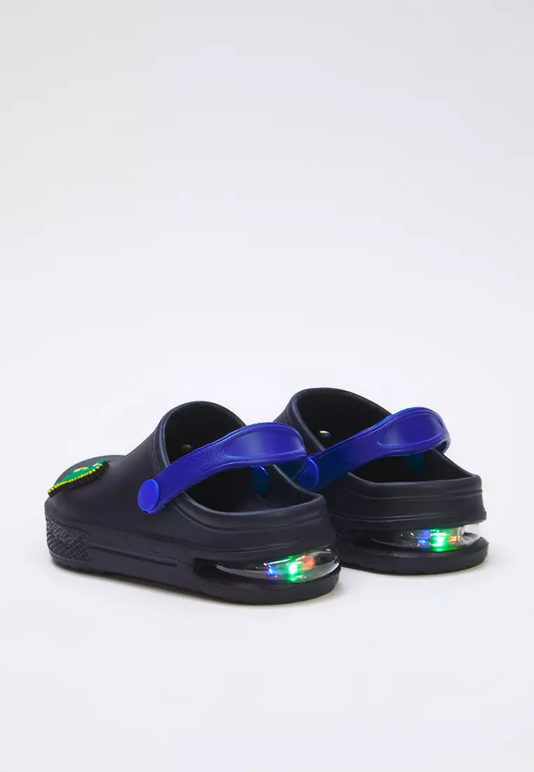 Light Base Little Boys Kids Closed Front Sandals Slippers With Lighted Crocodile Figure Takss25Sd00044