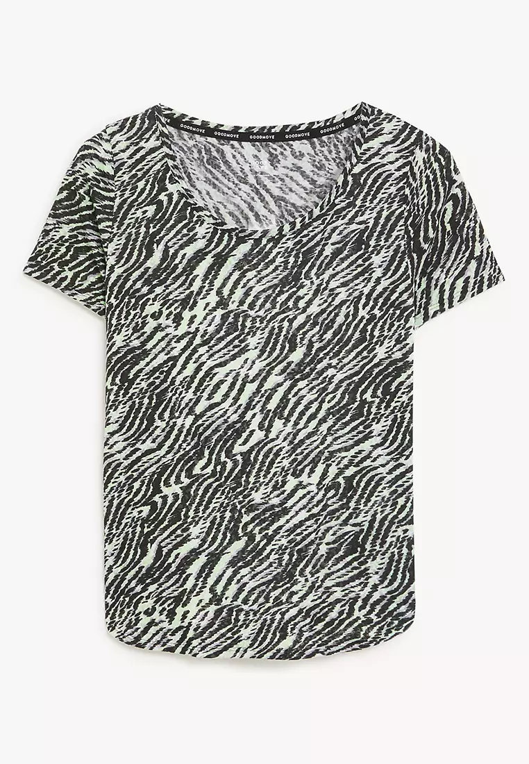 Printed Scoop Neck 2-In-1 T-Shirt