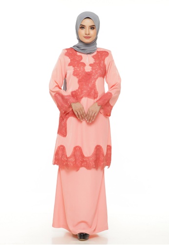 Camila Viscose Lace Kurung from Emanuel Femme in Pink