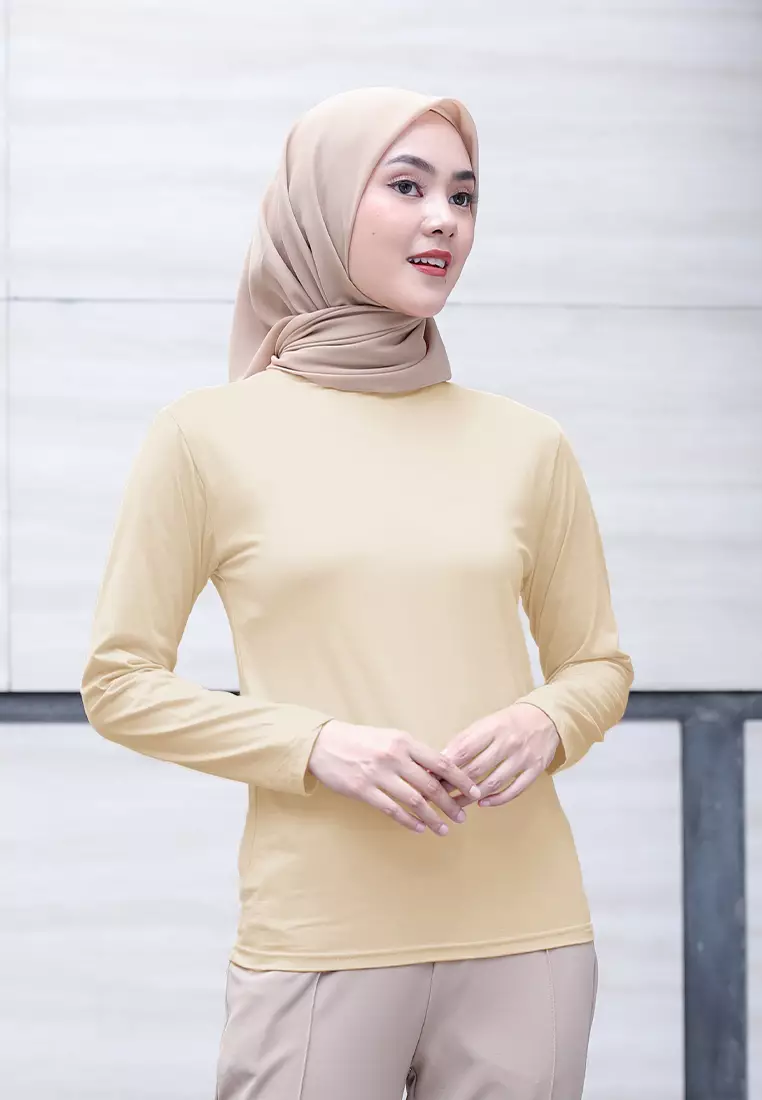 Cotton Bee - Manset Lengan Panjang Aneisha Inner Rayon - Beige - L 