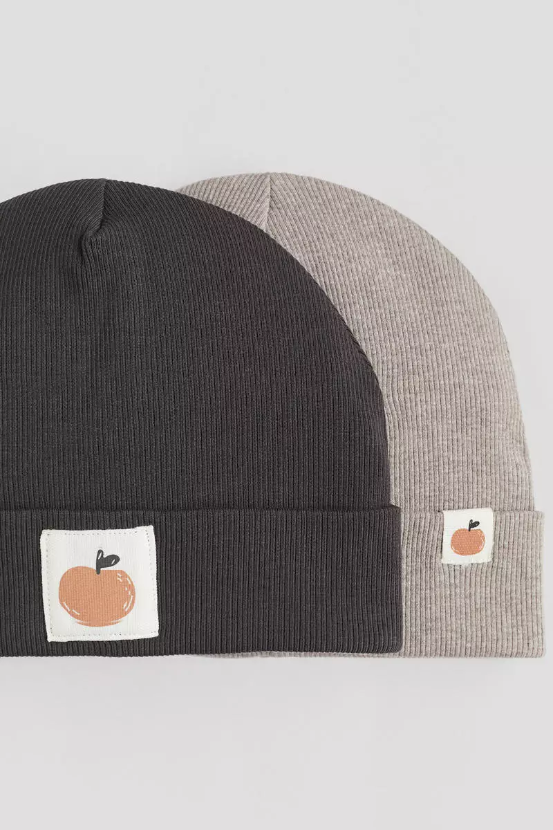 2-pack cotton beanies