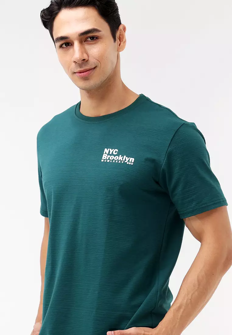Round Neck Streaky Short Sleeves T-Shirt