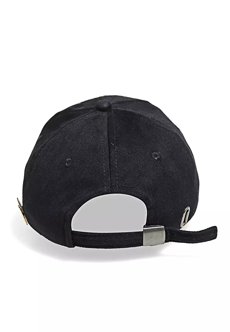 Drsh Aksesoris Fashion Topi Baseball Caps Unisex Desain Bordir Lockup Material Rafel Denim ORIGINAL - Black