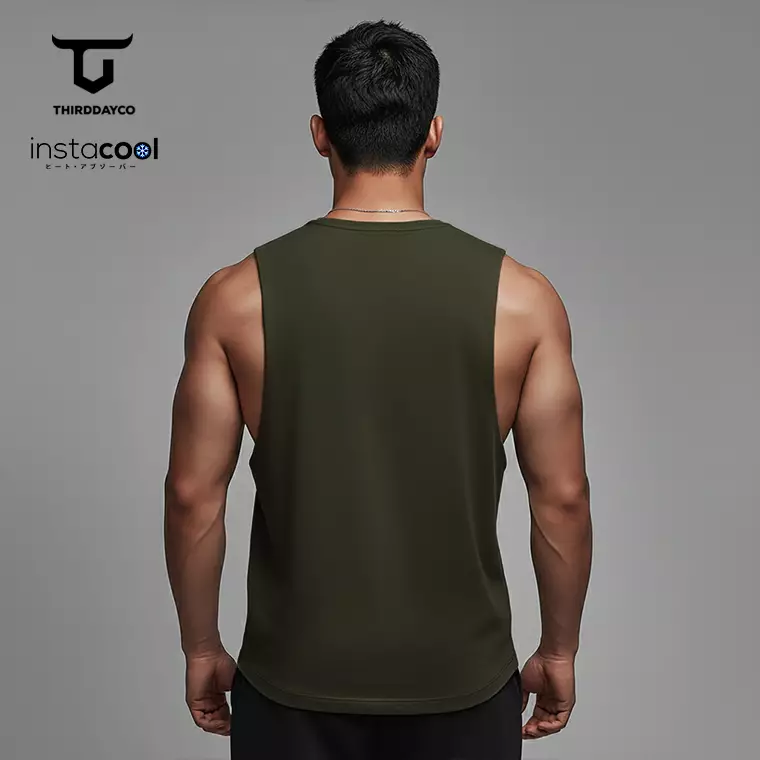 THIRDDAY Kaos Kutang Pria SVN Instacool "shoulder icon logo" army MTY19