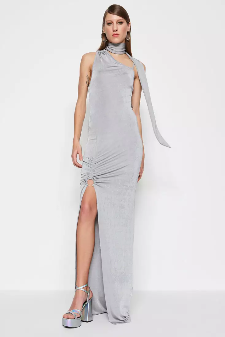 Knitted Sparkling Evening Dress with Accessories