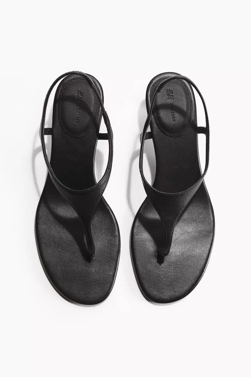 Heeled leather sandals