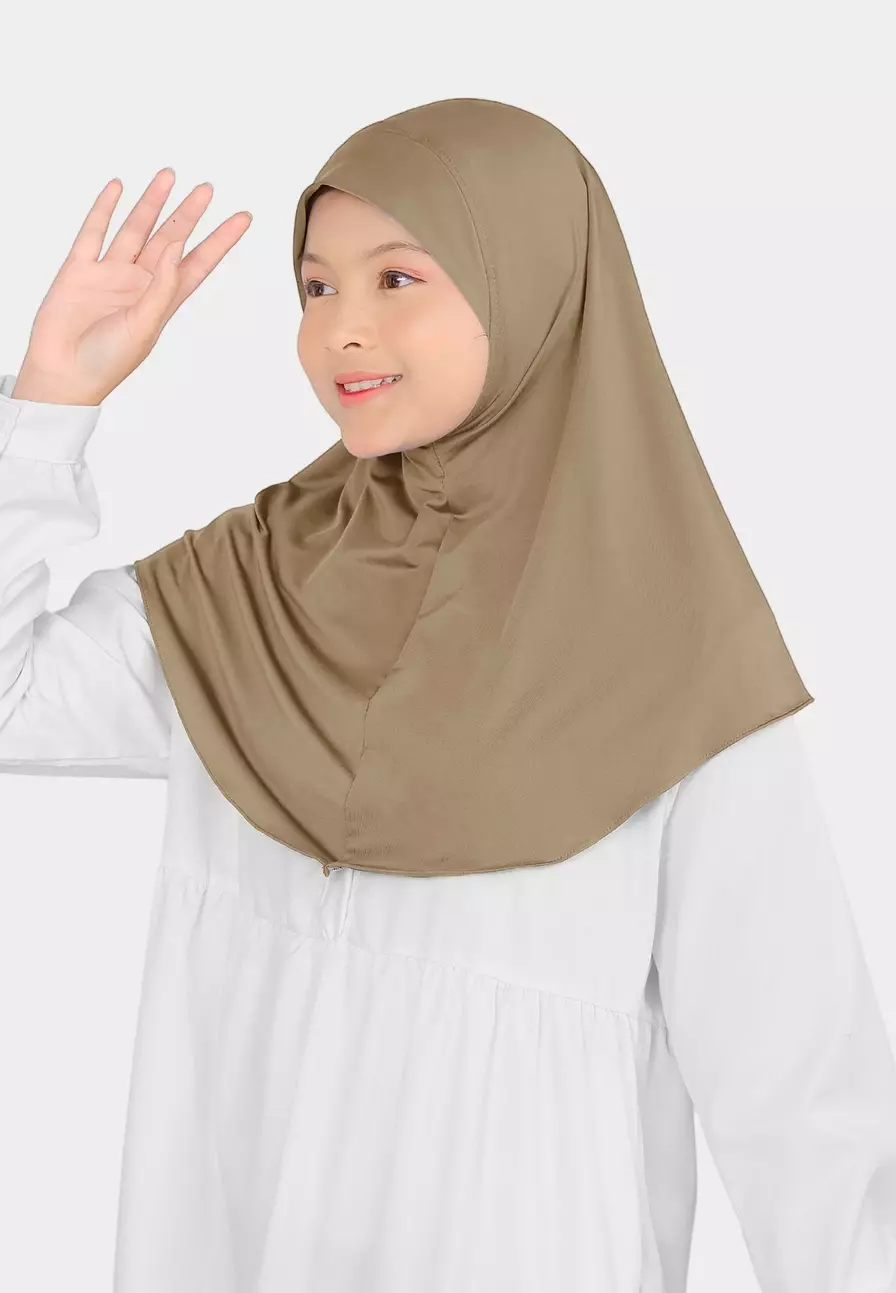 Cotton Bee - Atiyah Bergo Anak | Hijab Instan Anak - Chai Tea - L