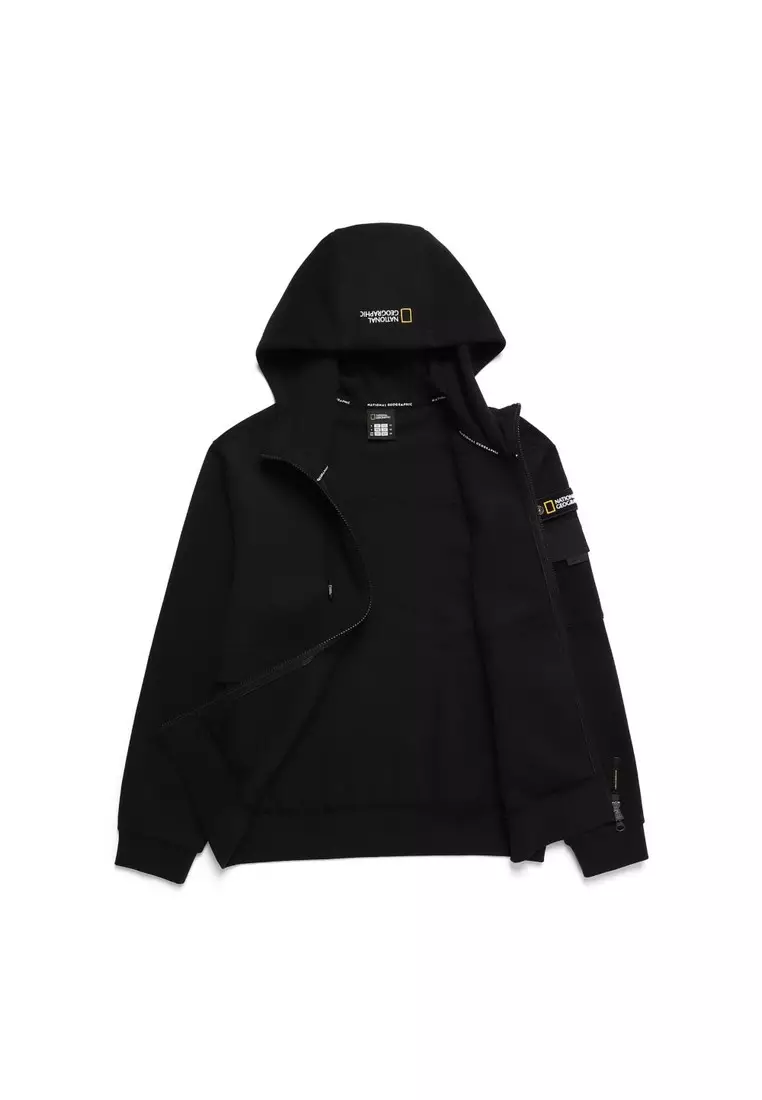 パーカー・フーディ NATIONAL GEOGRAPHIC N233UFT920 Sulian sleeve pocket training National Geographic Unisex Sleeve Pocket Hooded Zip Up