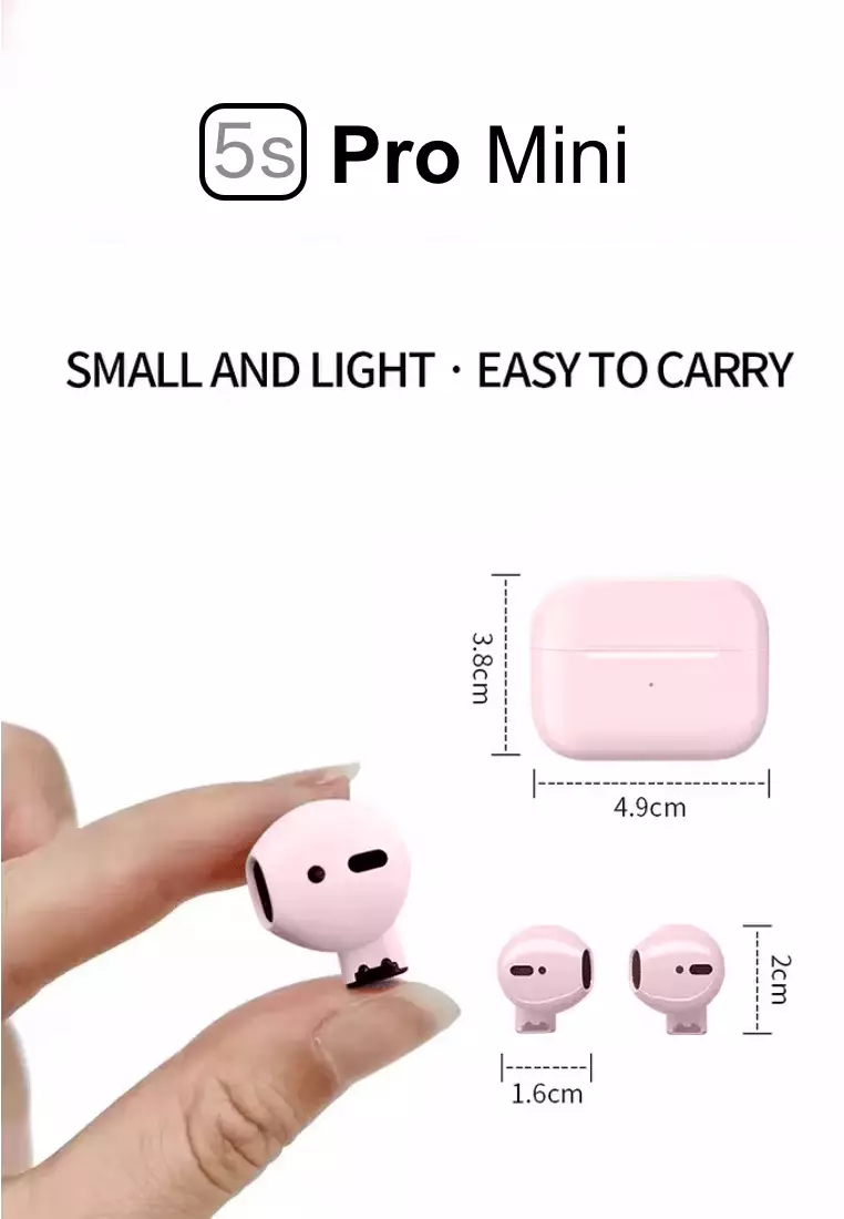 Value Deal - 2 pieces 5S PRO Mini Wireless Earbuds - TWS (True Wireless Stereo) - Pink / Purple