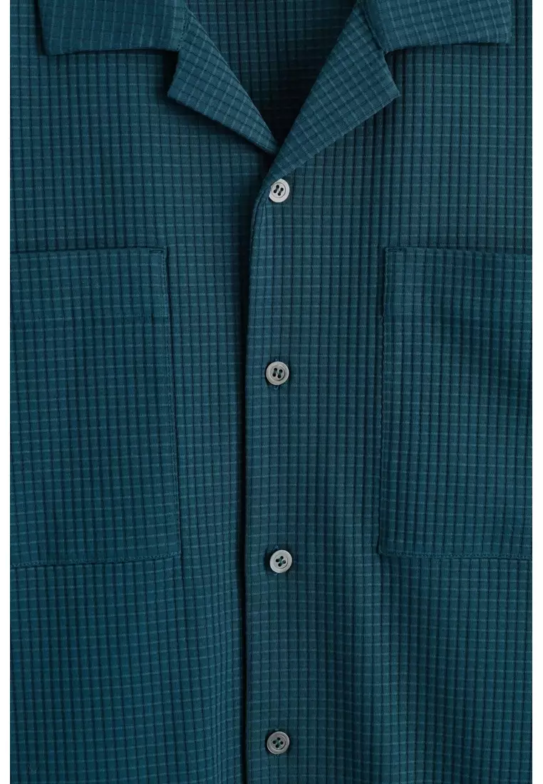 RELAXED TEXTURED COTTON RESORT SHIRT