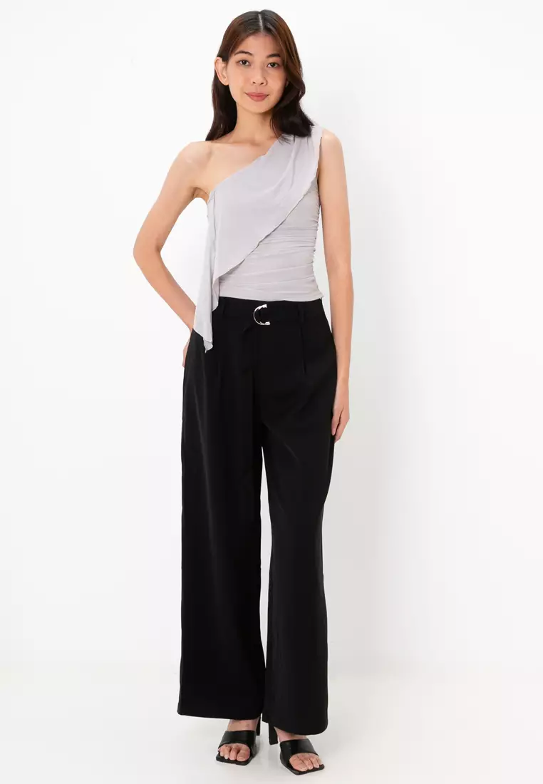 D-Ring Buckle Belt Pants