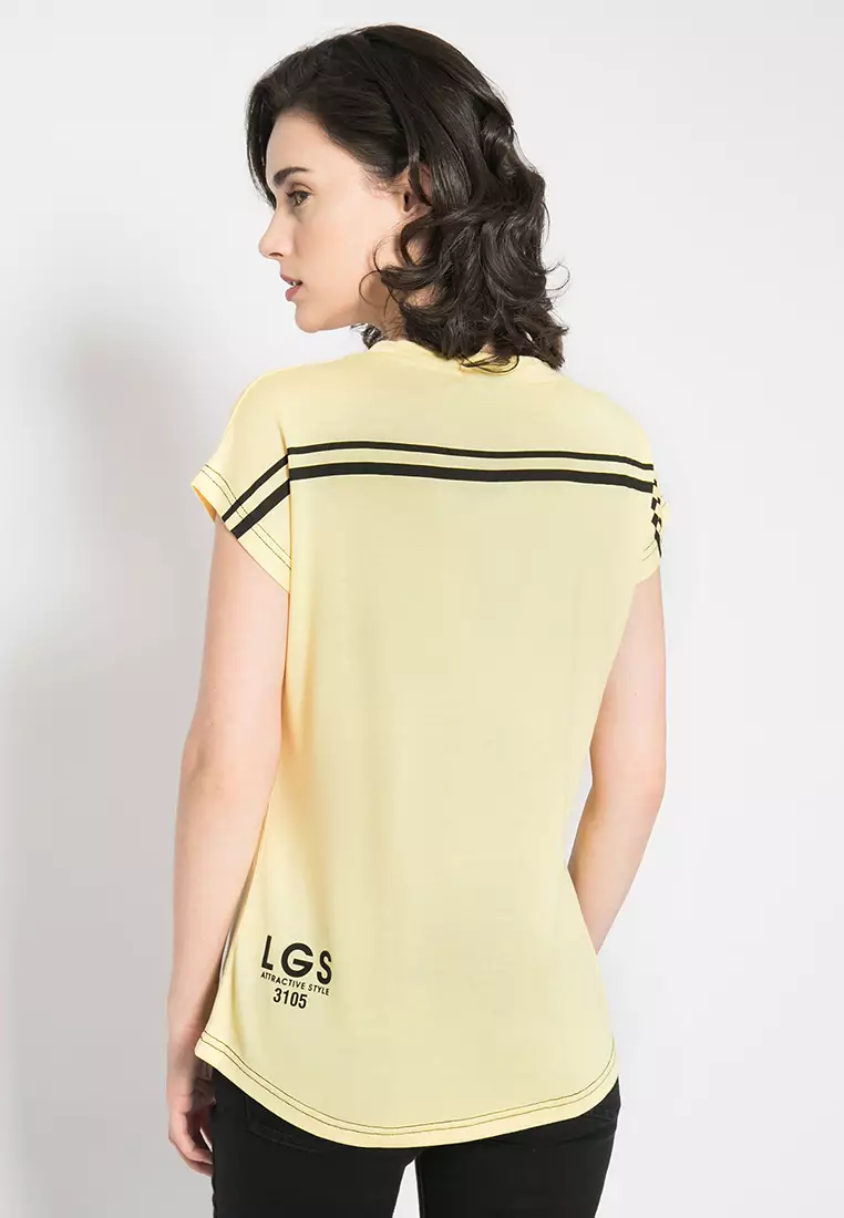 LGS - Kaos Ladies - Motif Gambar Sablon - Kuning - LTS.555.T995.084.C