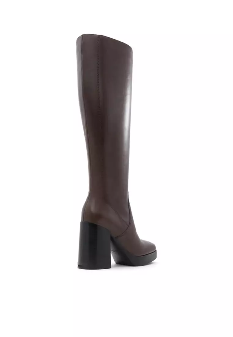 Aldo brown knee high boots sale